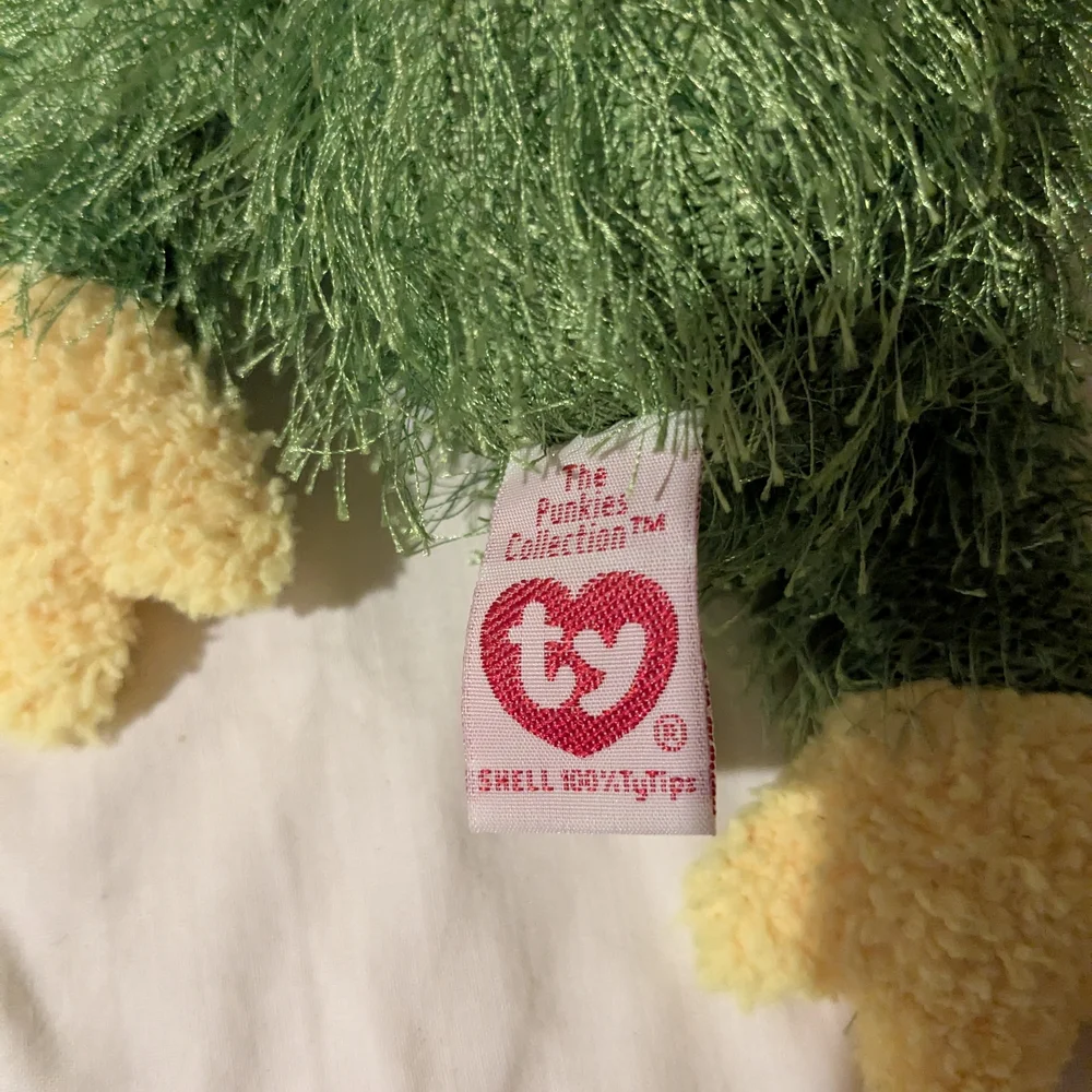 Ty Plush Frog with Green and Yellow Fur